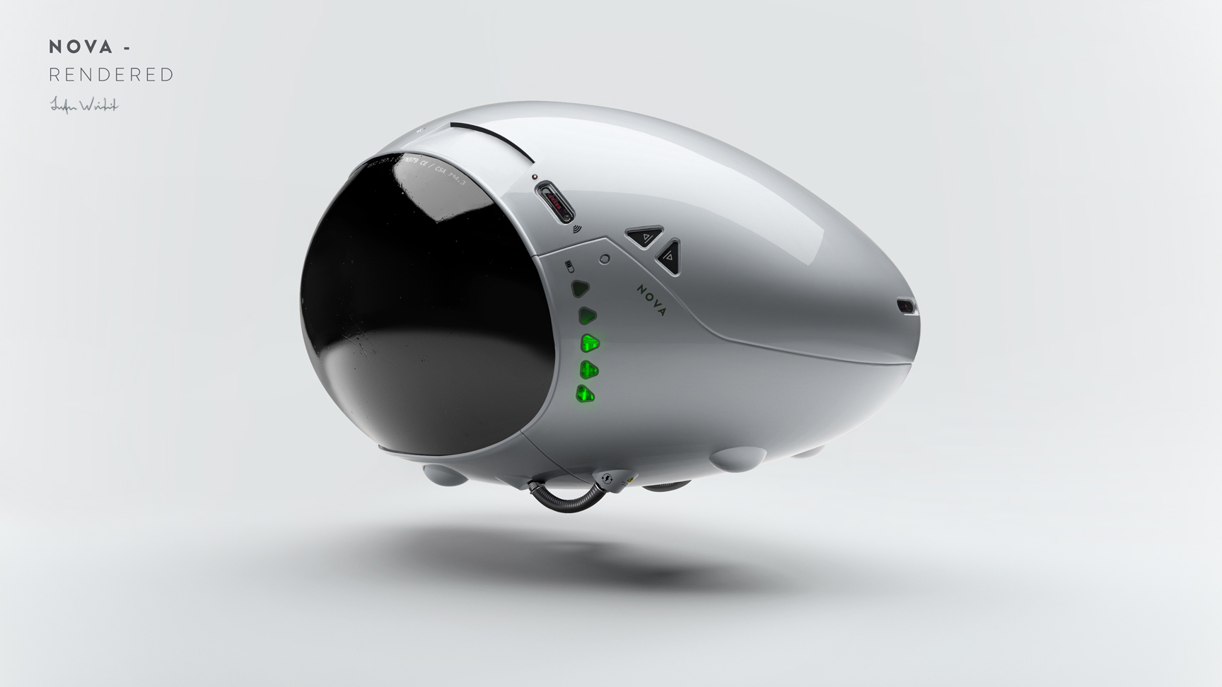 3D Rendered image of the NOVA vehicle concept - Perspective view - Illustrator and designer: Johan Wibrink