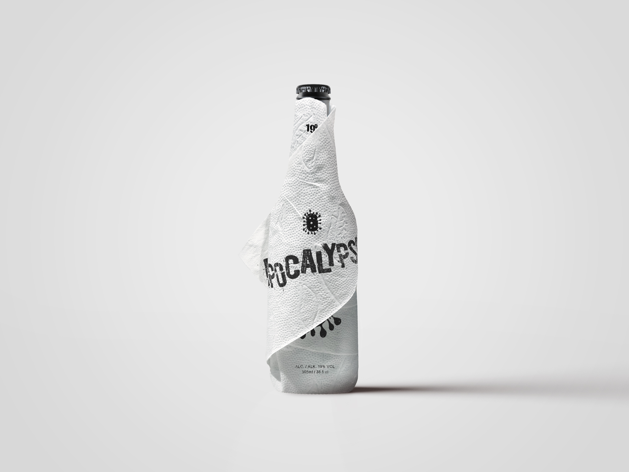 Apocalypse beer bottle label design by Johan Wibrink