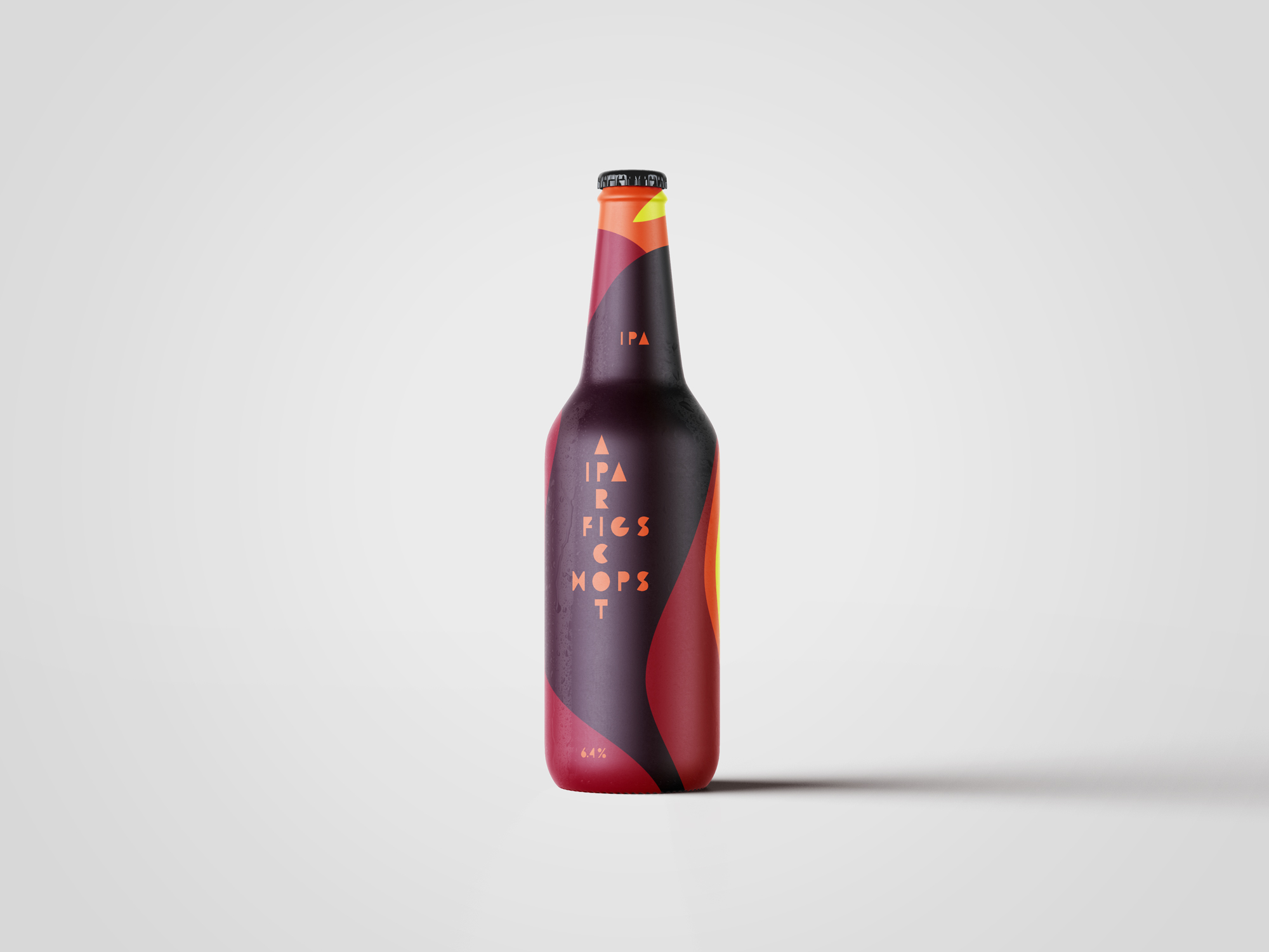 Fruit IPA beer bottle label design by Johan Wibrink