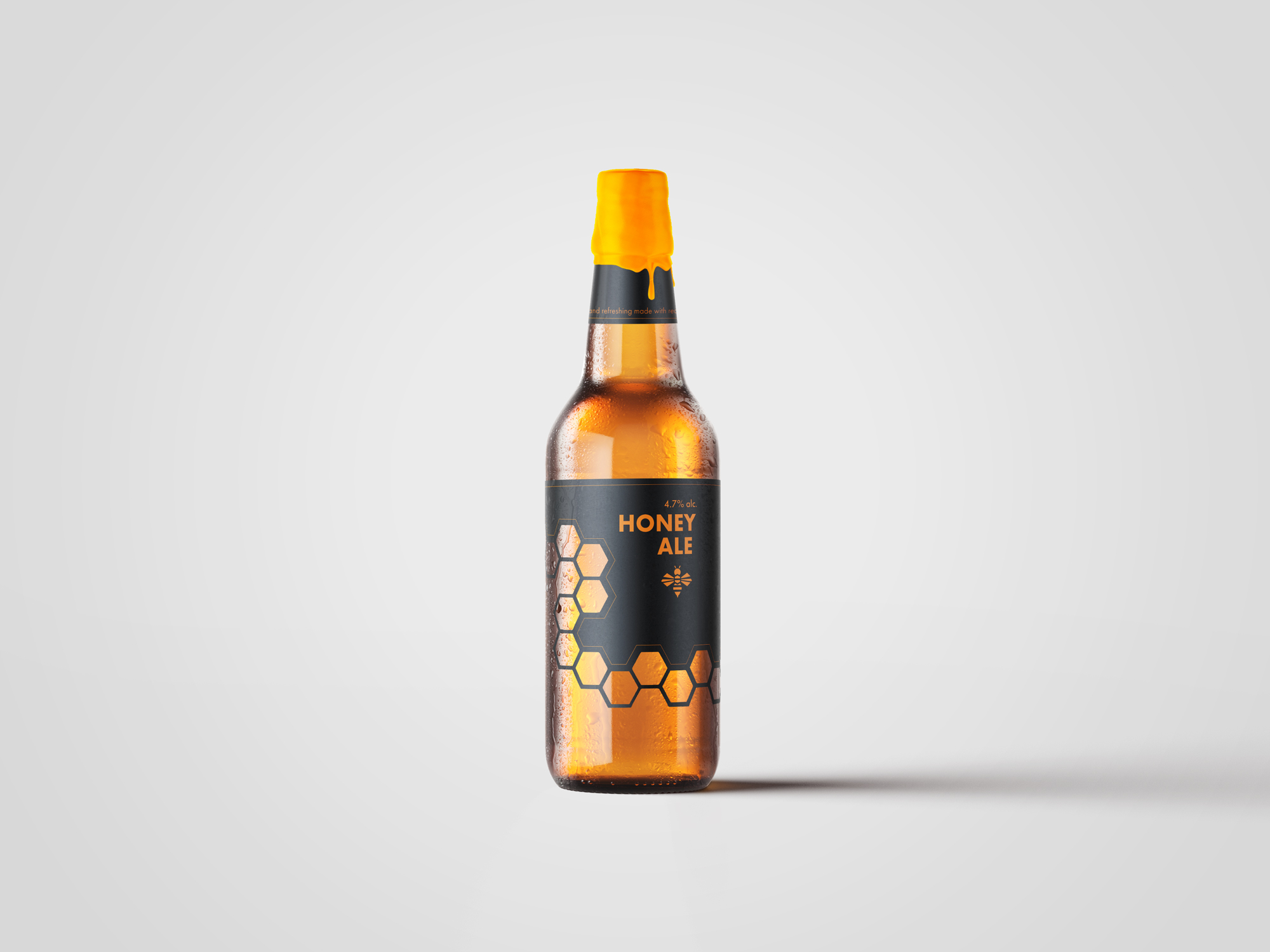 Honey ale beer bottle label design by Johan Wibrink